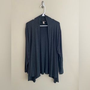 EUC Misia Charcoal Gray Jersey Knit Open Front Lightweight Cardigan size 2x